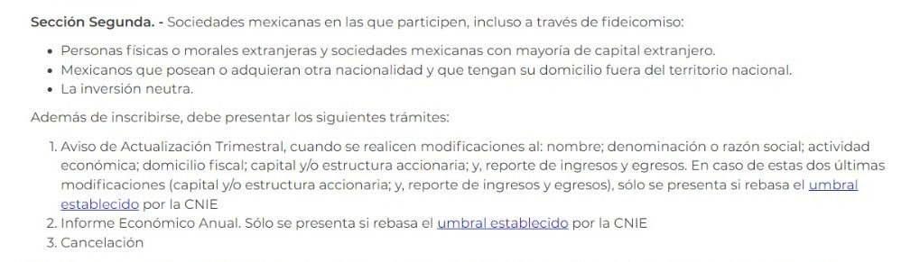 De la inversion extranjera en empresas mexicanas